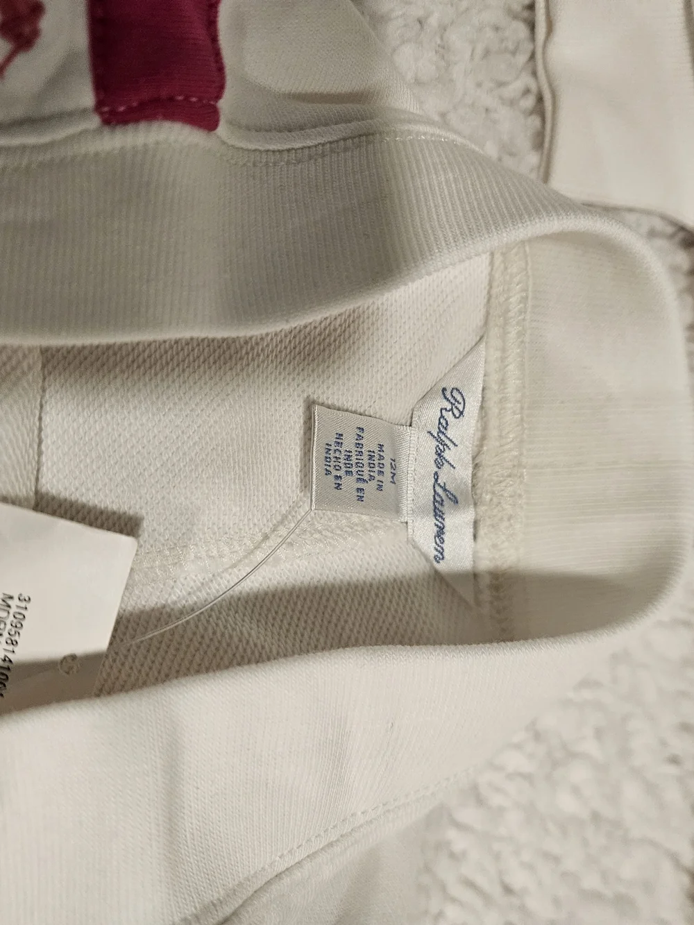NWT Polo Ralph Lauren Baby 2-Piece Sweatshirt Jogger Set Pink Cream 12M